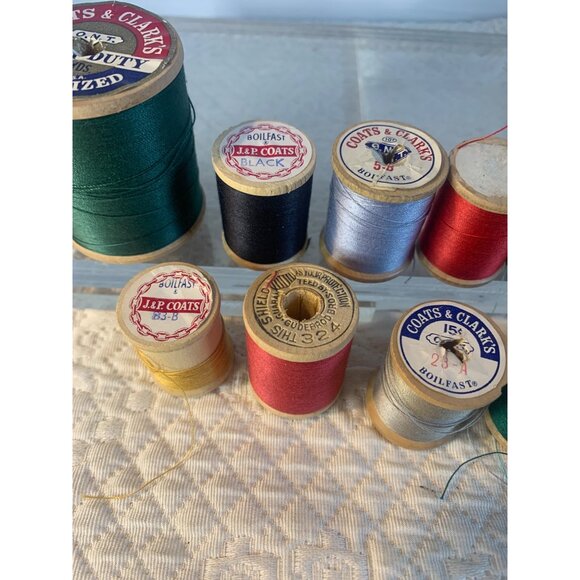 Vintage Sewing Thread wood Spool set of 11 #18 - Picture 4 of 9